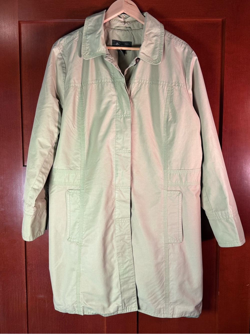 Eddie Bauer Light Green Spring Coat XXL Cotton Nylon Lined Jacket